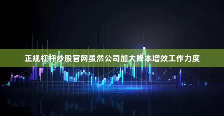 正规杠杆炒股官网虽然公司加大降本增效工作力度